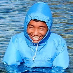 anorak blue lake hood sun protection