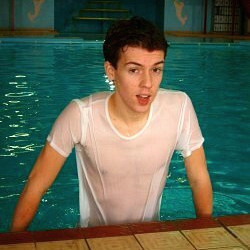 cotton swim shirt in swimming pool