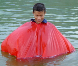 cycling cape in water