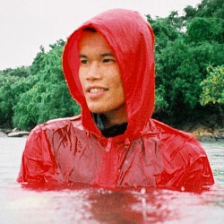 poncho cape red sun protection hood beach bath